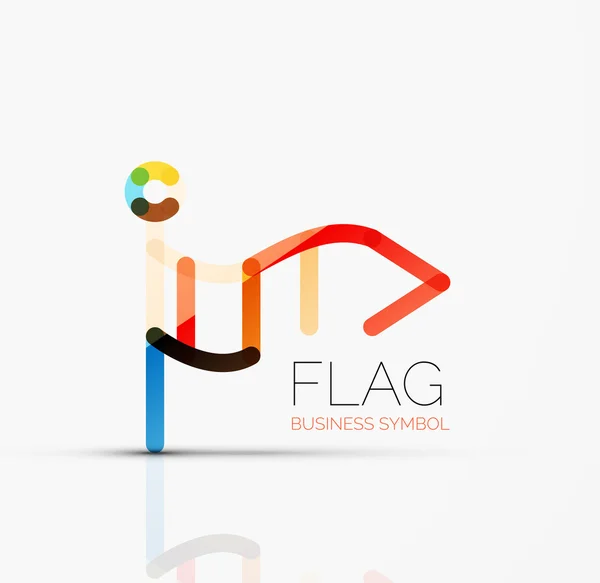 Logo flag, abstract linear geometric business icon — Stock Vector