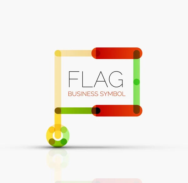 Logo flag, abstract linear geometric business icon — Stock Vector