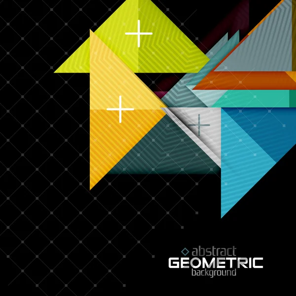 Formas geométricas coloridas com textura em preto. Modelo moderno de design abstrato futurista — Vetor de Stock