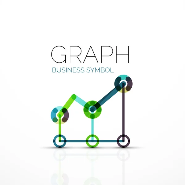 추상적인 로고 아이디어, 선형 차트 또는 그래프 비즈니스 아이콘. 크리에이 티브 벡터 로고 타입 디자인 서식 파일 — 스톡 벡터
