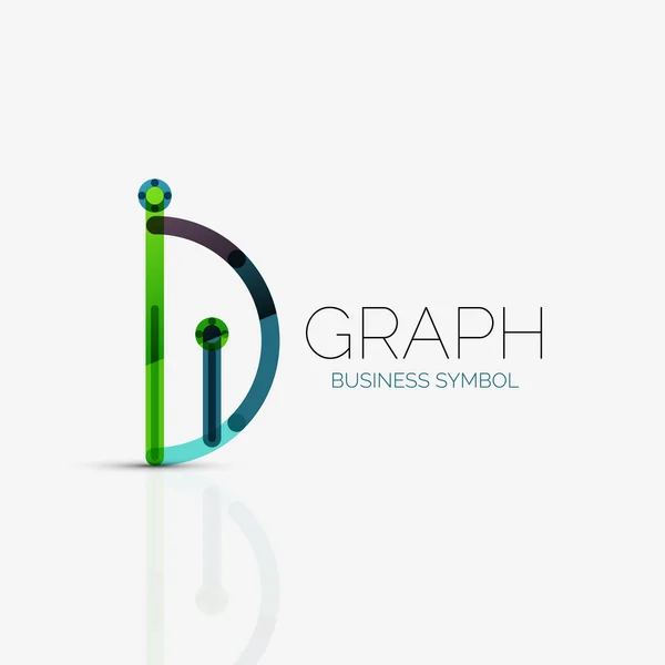Abstrakt logo idé, linjär diagram eller graf business ikon. Kreativa vektor logotyp formgivningsmall — Stock vektor