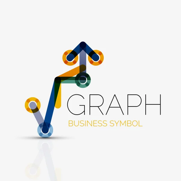 Idea abstracta del logotipo, gráfico lineal o icono de negocio gráfico. Plantilla de diseño del logotipo vector creativo — Vector de stock