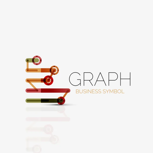 Gagasan logo abstrak, grafik linear atau ikon bisnis grafik. Templat desain logotype vektor kreatif - Stok Vektor