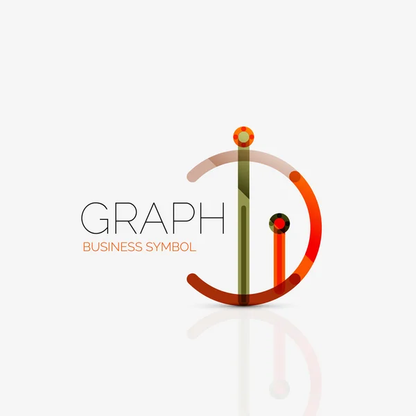 Abstract logo idea, linear chart or graph  business icon. Creative vector logotype design template — Stock Vector