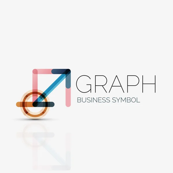 Abstract logo idea, linear chart or graph  business icon. Creative vector logotype design template — Stock Vector