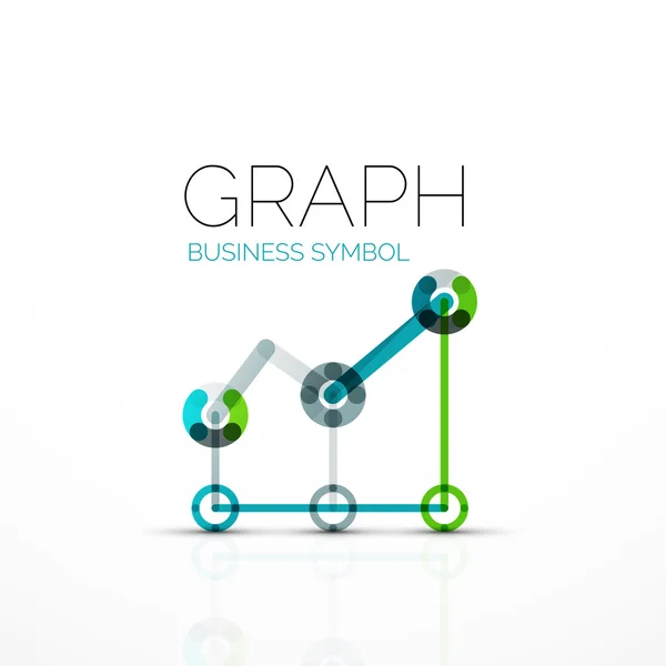 Abstract logo idea, linear chart or graph  business icon. Creative vector logotype design template — Stock Vector