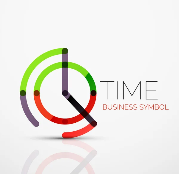 Idée de logo abstrait vectoriel, concept de temps ou icône d'entreprise horloge. Modèle de conception de logotype créatif — Image vectorielle