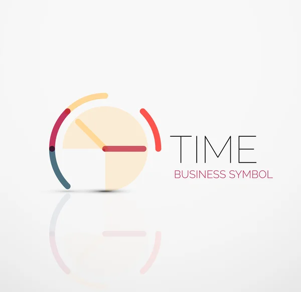 Vector abstract logo idea, time concept or clock business icon. Creative logotype design template — Stock Vector