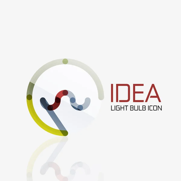 Logo, lâmpada de vetor abstrato ícone de negócios geométrico linear. Conceito de ideia —  Vetores de Stock