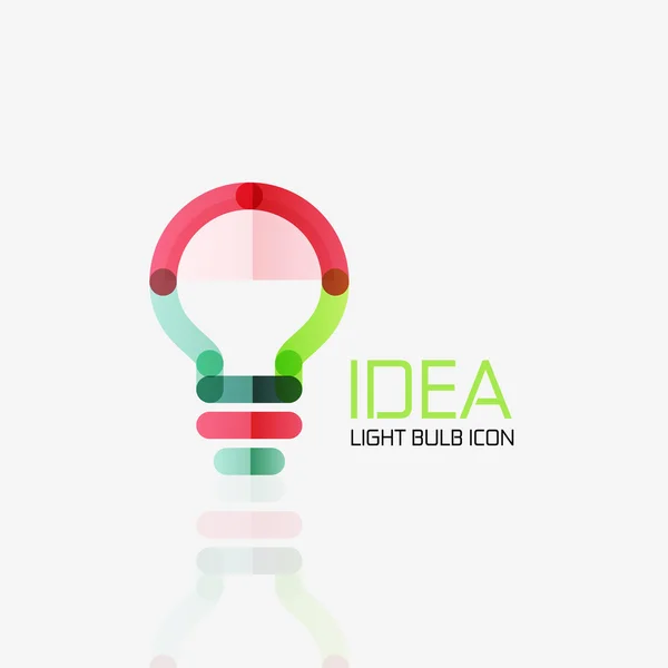 Logo, lampadina vettoriale astratta lineare geometrica business icon. Idea concetto — Vettoriale Stock