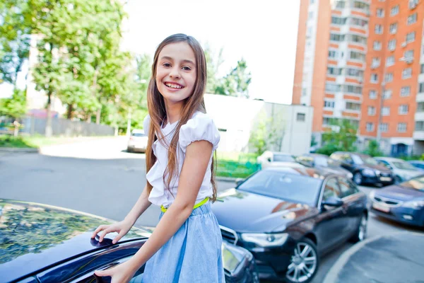 Menina no carro — Fotografia de Stock