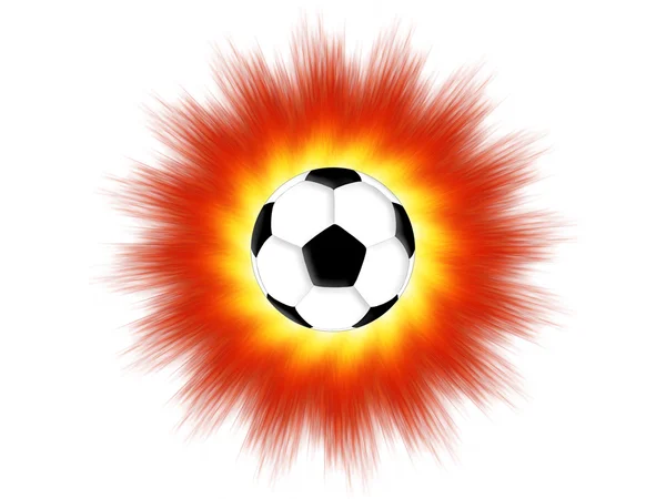 Pallone da calcio e fiamma — Foto Stock