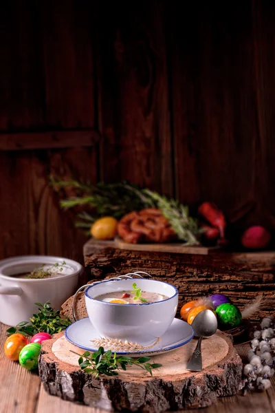 Sour rye soup — Stock Image Sour rye soup Royalty Free Stock Photos