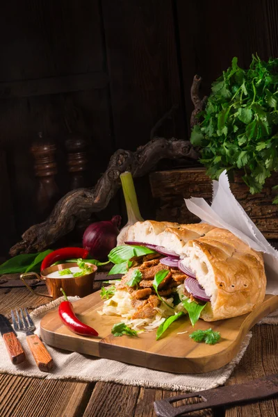 Gyros pita com alho — Fotografia de Stock