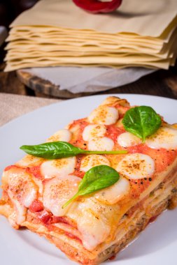 Taze iştah açıcı lazanya