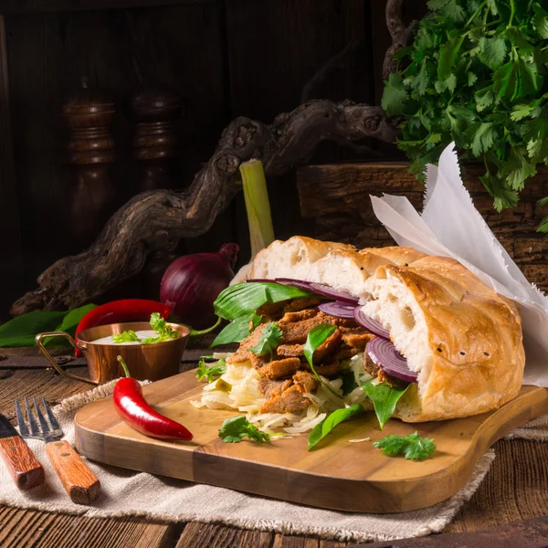 Gyros pita con ajo — Foto de Stock