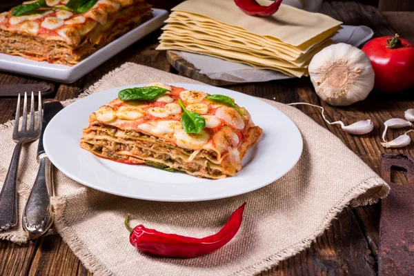 Fresh appetizing lasagne — Stock Photo, Image