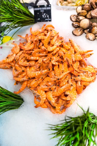 Frutti di mare al mercato del pesce — Foto Stock