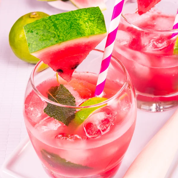 Vattenmelon drink i glas — Stockfoto