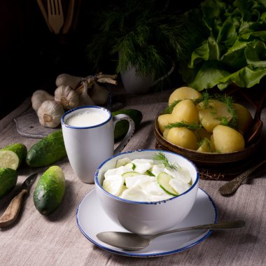 Mizeria Lehçe salatalık salatası