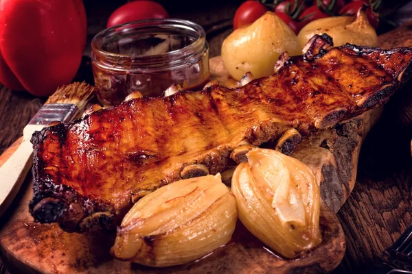 Crisp grilled ribs — Stock Photo, Image