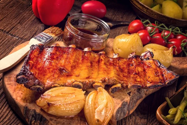 Crisp grilled ribs — Stock Photo, Image