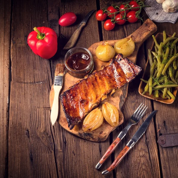 Crisp grilled ribs — Stock Photo, Image