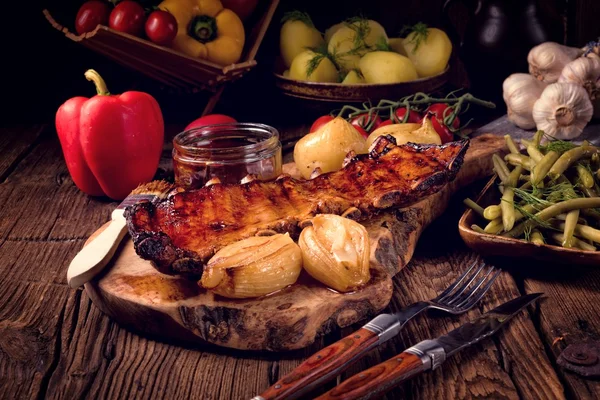 Crisp grilled ribs — Stock Photo, Image