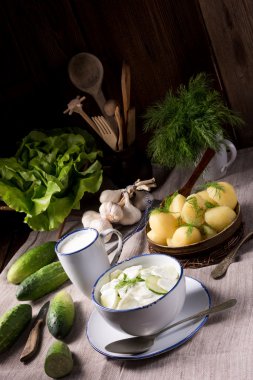 Mizeria Lehçe salatalık salatası