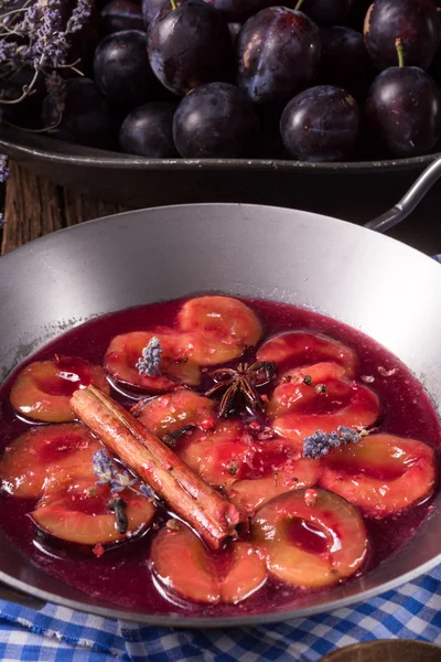 Fresh plum sauce with spices — Stock Photo, Image