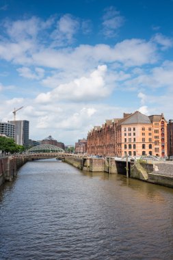 Hamburg bölgesinde Speicherstadt