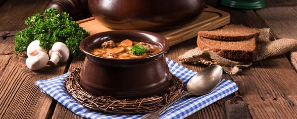 Verdadeiro Norte Alemão mock sopa de tartaruga — Fotografia de Stock