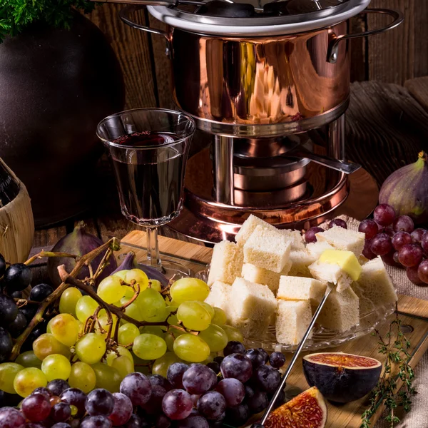 Ingredientes para fondue de frutas — Fotografia de Stock