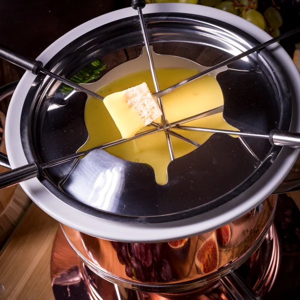 Fondue fruta naturaleza muerta — Foto de Stock