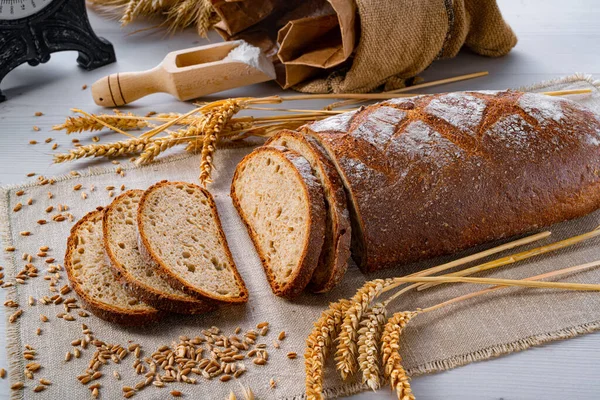 Lahodný Smíšený Žitný Chléb Také Nazývaný Šedý Chléb — Stock fotografie