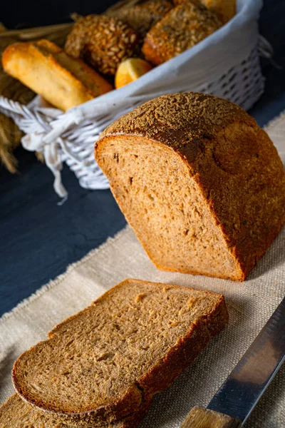 Delikat Rågbröd Bordet — Stockfoto