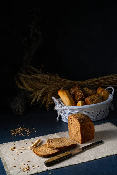 Delicioso Pão Centeio Mesa — Fotografia de Stock