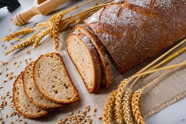 Delicious mixed rye bread, also called gray bread