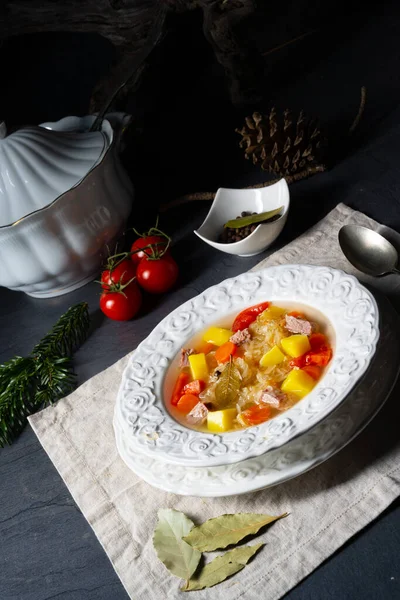 Kapusniak Delicious Polish Sauerkraut Soup — Stock Photo, Image