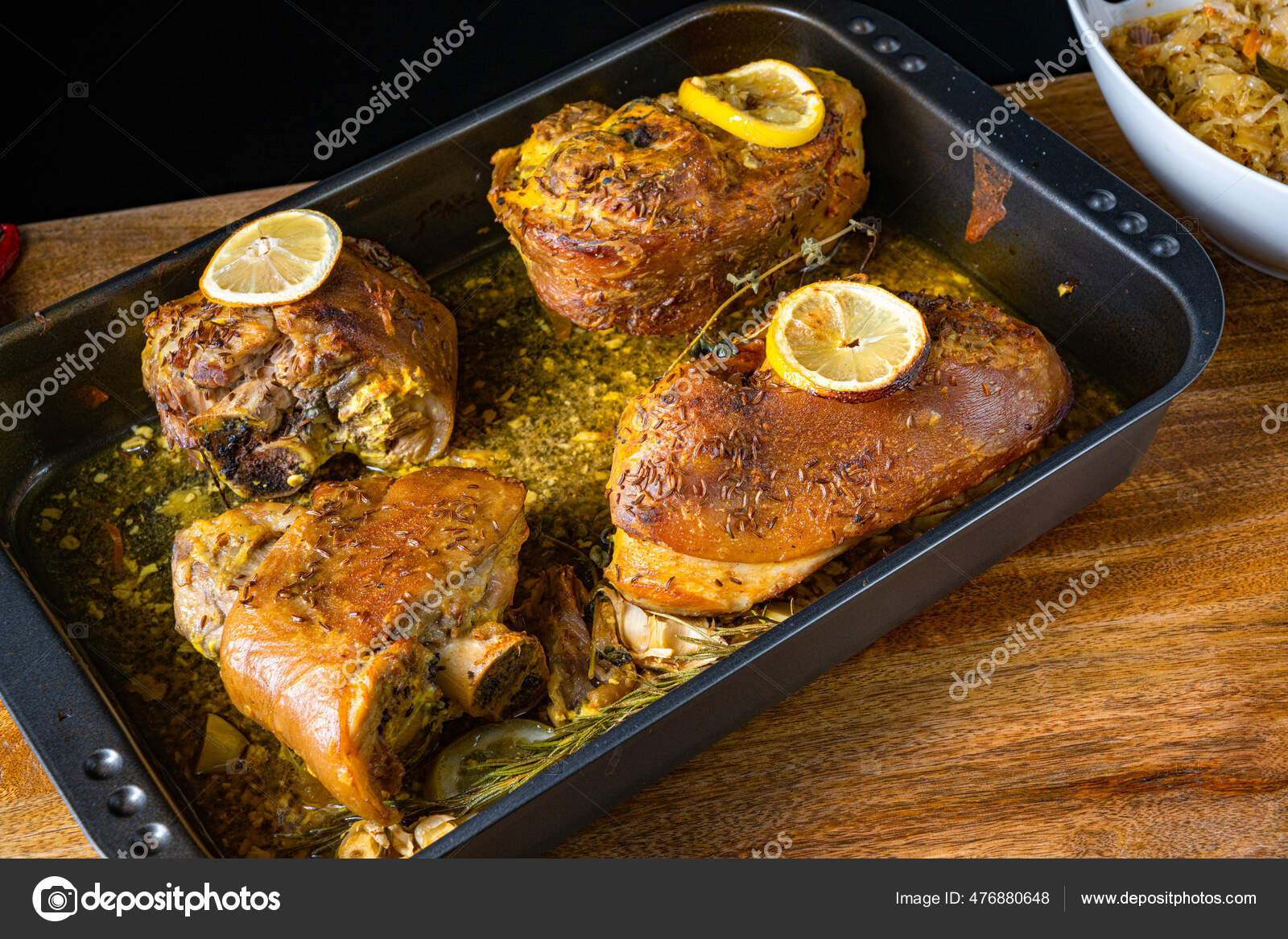 Crispy Roasted Pork Knuckles Oven Stock Photo by ©dar19.30 476880648