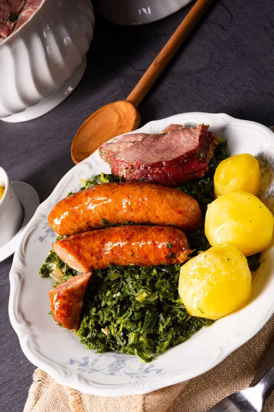 Oldenburg Kale Pinkel Sausage Kassler — Stock Photo, Image