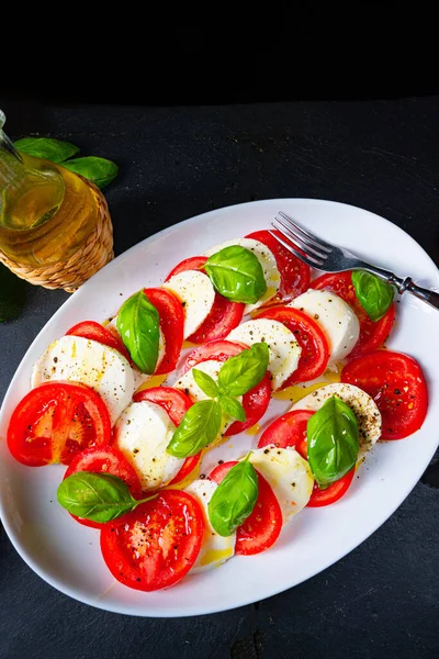 Tomato Mozzarella Basil — Stock Photo, Image