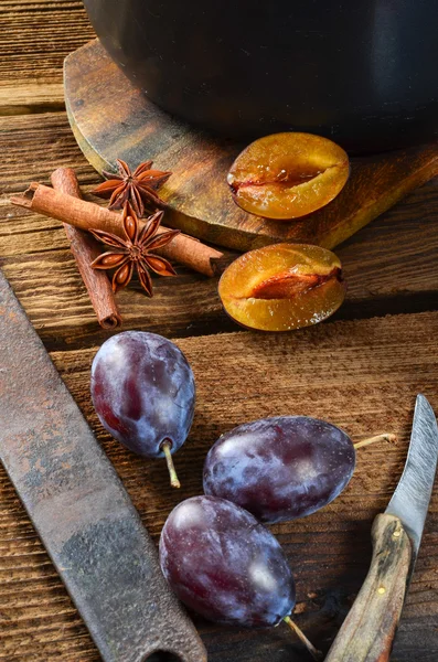 Making Plum puree — Stock Photo, Image