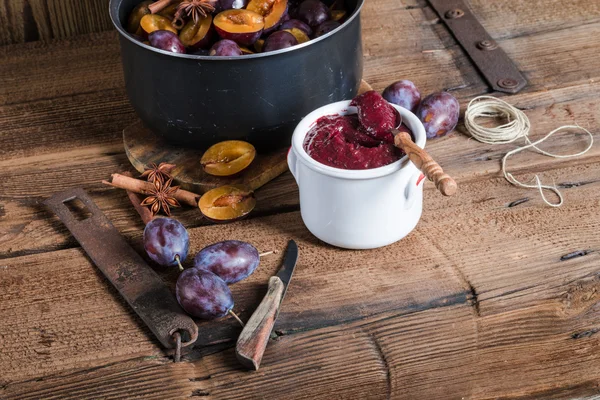 Plum puree — Stock Photo, Image