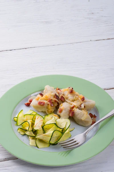 Silesian dumplings with  zucchini — Stock Photo, Image