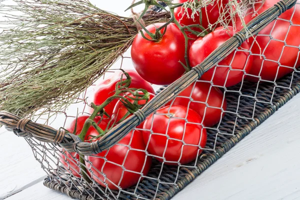 Tomaten in de mand — Stockfoto