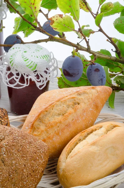 Breakfast with  jam — Stock Photo, Image