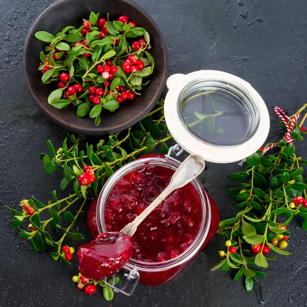 Engarrafamento de cranberry — Fotografia de Stock