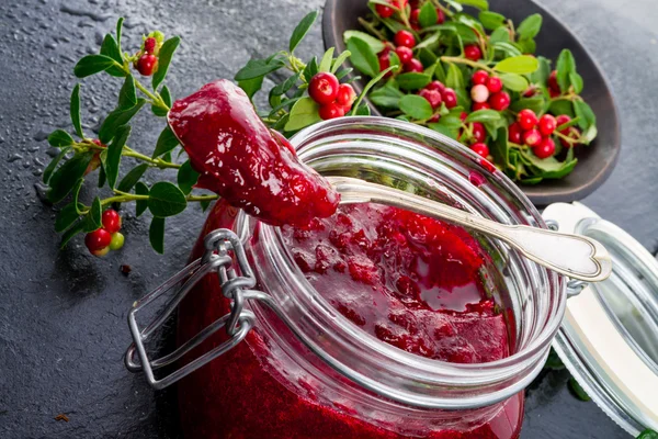 Engarrafamento de cranberry — Fotografia de Stock