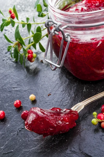 Engarrafamento de cranberry — Fotografia de Stock